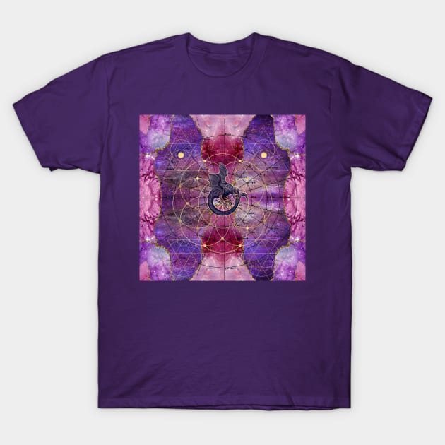 Cosmic Alchemy Dragon Ouroboros T-Shirt by PurplePeacock